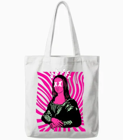 Bold Mona Lisa Tote Bags - White