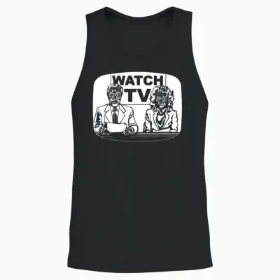 Retro Watch Tv Unisex Tank Top - Black