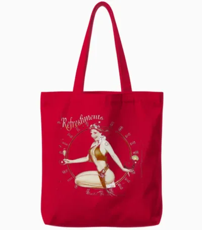 Vintage Worn the Refreshments Tote Bags - Red