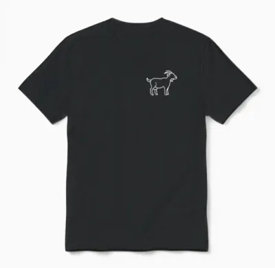 The Pocket Patch Badge Apparel Co. Goat Animal Badge Patch Line Art Icon Outline Gift Unisex T-Shirt - Black