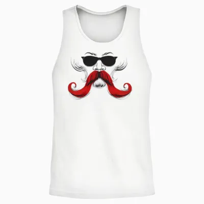Majestic Big Mustache Unisex Tank Top - White