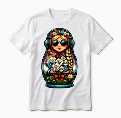 Russian Matryoshka Music Russia Russian Matryoshka Unisex T-Shirt - White
