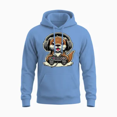 Funny Sea Otter Amateur Sea Otter Video Game T-Shirt, Black, S Unisex Hoodie - Carolina Blue