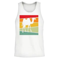 Camel Retro Unisex Tank Top - White – 2