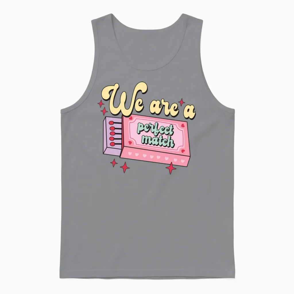 Retro Valentine Humor Memes & Unisex Tank Top in Sport Grey