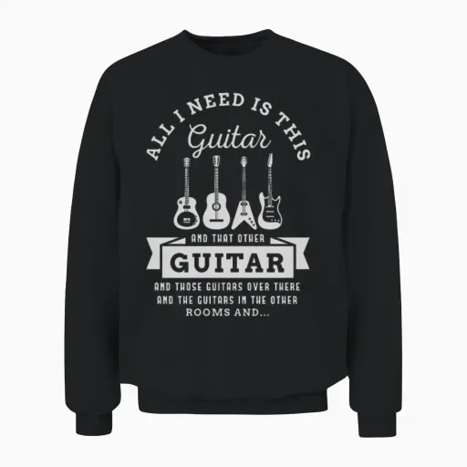 Guitar Design for a Guitar Player Unisex Sweatshirt in Black