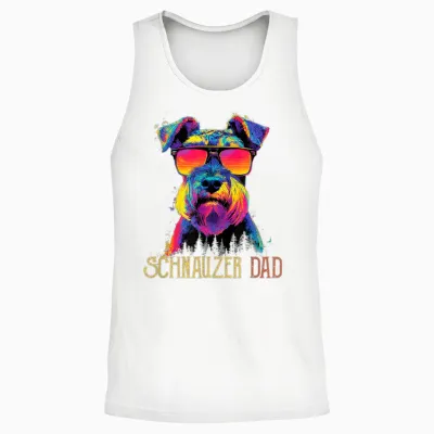 Motif Schnauzer Amusant Pour Hommes Et Femmes Amoureux Des Chiens Unisex Tank Top - White