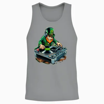 Funny Dj Leprechaun St. Patrick's Day Unisex Tank Top - Sport Grey