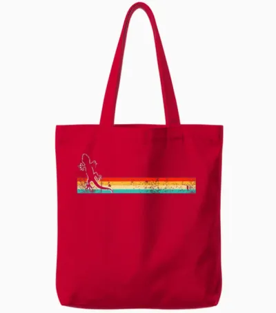 Lizard Retro Tote Bags - Red