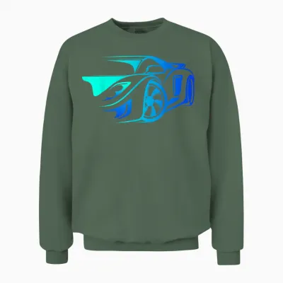 Exotic Car Supercharge Turbo Sports Car T- Unisex Sweatshirt - Military Green