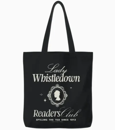 Bridgerton Lady Whistledown Readers Club Officially Licensed Tote Bags - Black