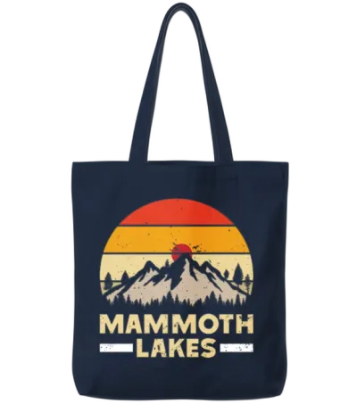 Mammoth Lakes California Golden State Mammoth Tote Bags - Navy