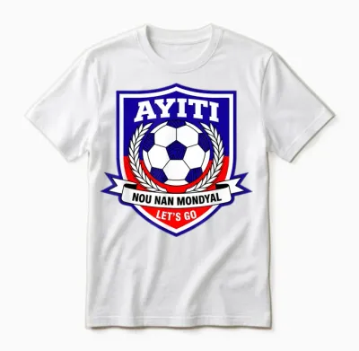 Ayiti Haitian Soccer Fan Haiti Nou Nan Mondyal Creole Pride Unisex T-Shirt - White