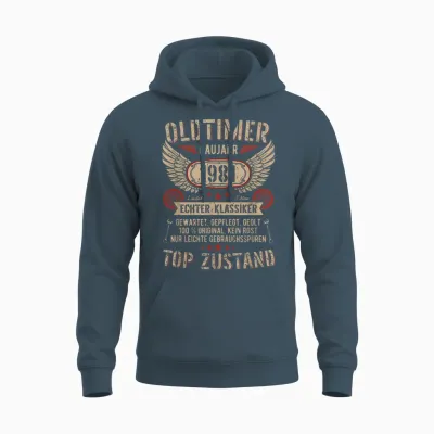 Oldtimer Baujahr 1981 Geboren Jahrgang Geburtstag Retro Unisex Hoodie - Dark Heather