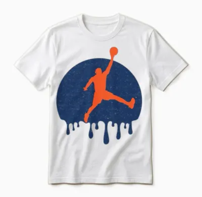 Retro Basketball Dripping Unisex T-Shirt - White