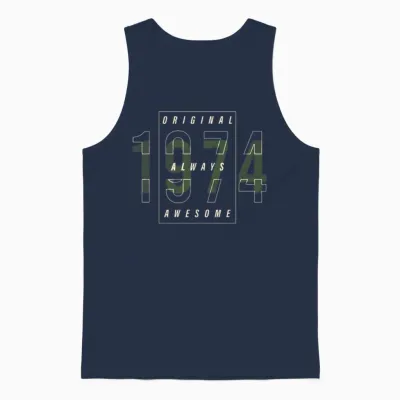 Original 1974 Year of Birth Urban Gift Vintage Unisex Tank Top - Navy