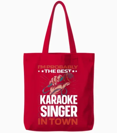 Karaoke Funny Tote Bags - Red