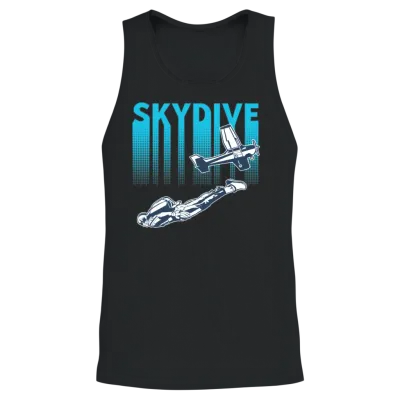 Skydiving Skydive Retro Unisex Tank Top - Black