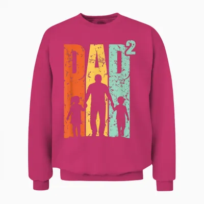 Papa Von Zwei Kindern Im Retro-Vintage-Stil Unisex Sweatshirt - Heliconia