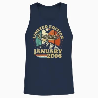 Anniversaire 20 Ans Vintage Janvier 2006 Garçons Et Filles Unisex Tank Top - Navy