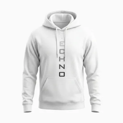 Techno Party Festival Electro Music Tekkno Rave House Trance T-Shirt, Black, S Unisex Hoodie - White