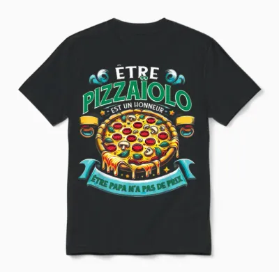 Italian Pizza Maker Pizzeria T-Shirt, Black, S Unisex T-Shirt - Black