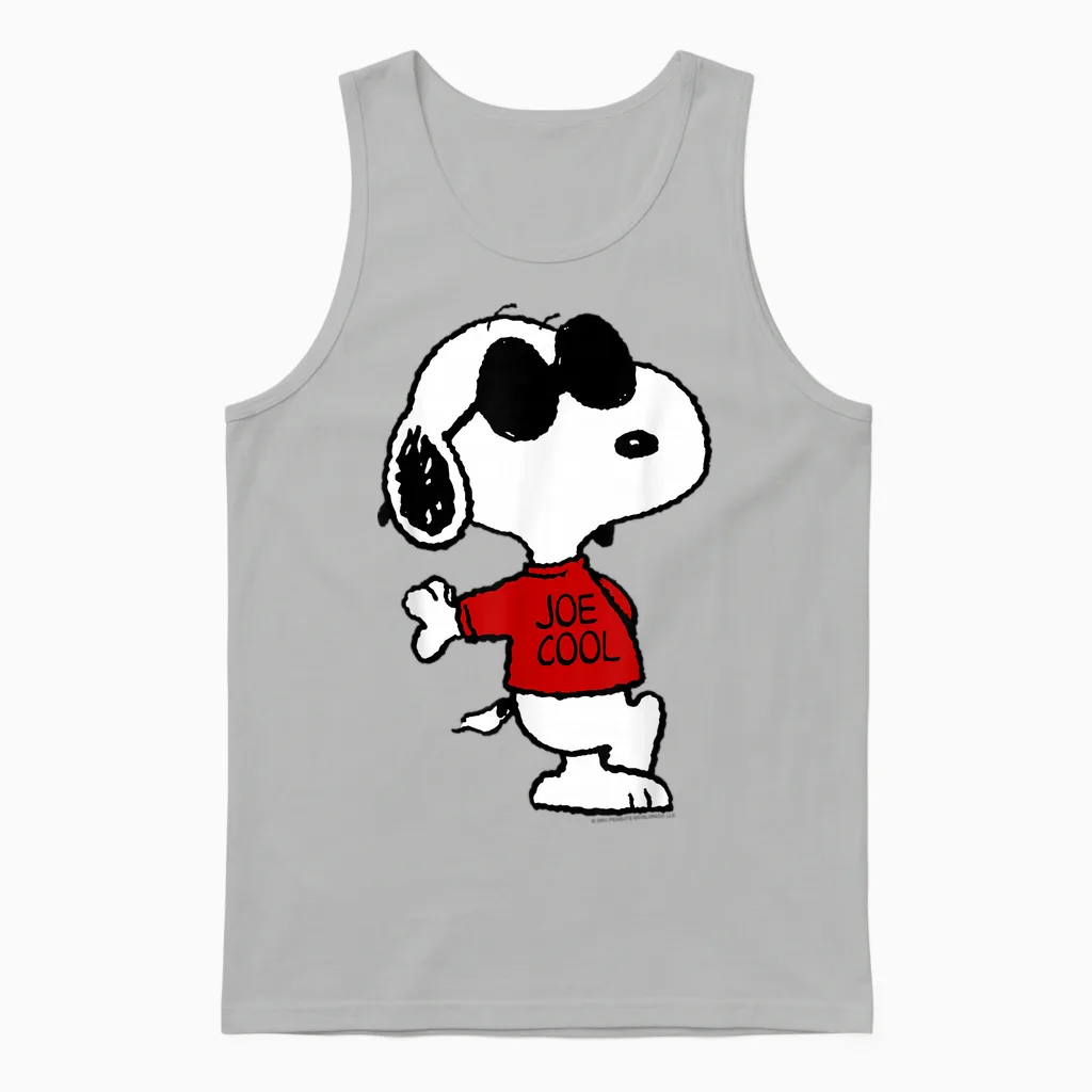 Peanuts Snoopy Joe Cool Old School Comic Geek 80er 90er Retro Unisex Tank Top in Ash