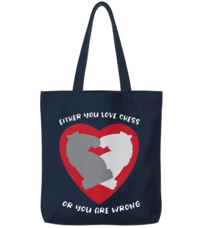 Funny Chess Tote Bags - Navy
