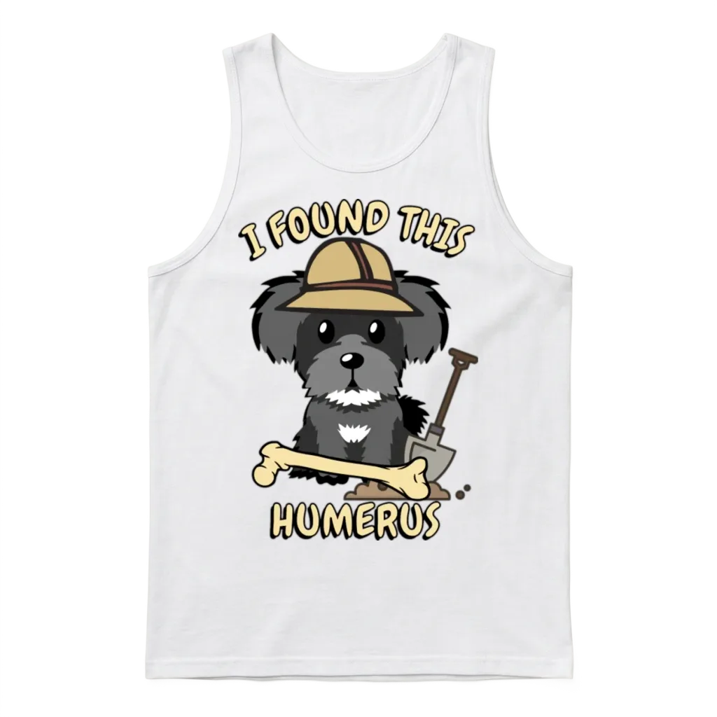 Funny Schnauzer Is an Archaeologist Unisex Tank Top - White