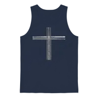 Drumsticks Cross - Christian Drummer Gift Unisex Tank Top - Navy – 1