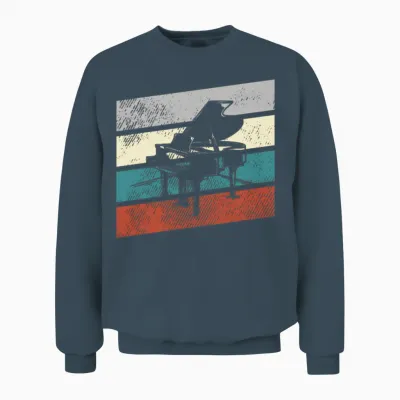 Piano Retro Unisex Sweatshirt - Dark Heather