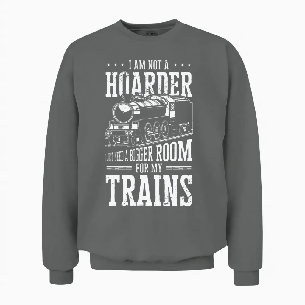 Train Model Railroad Builder Locomotive Train Fan Unisex Sweatshirt in Graphite Heather