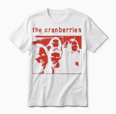 The Cranberries '95 World Tour Concert Vintage Band T-Shirt, Black, S Unisex T-Shirt - White