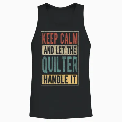 Quilter Retro Gift Unisex Tank Top - Black