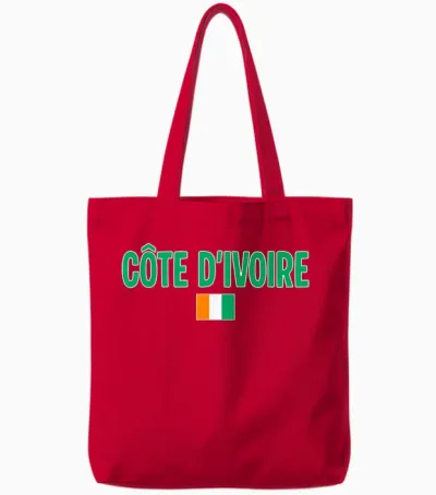Ivorische Flagge Elfenbeinküste Tote Bags - Red