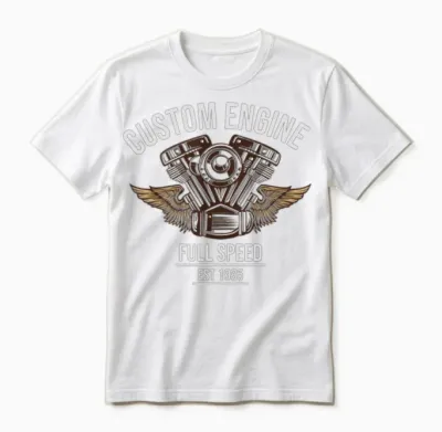 Custom Engine Unisex T-Shirt - White