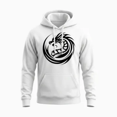 Dragon Logos Unisex Hoodie - White