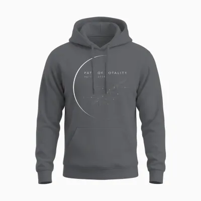 Total Eclipse 2024 Path of Totality Unisex Hoodie - Charcoal