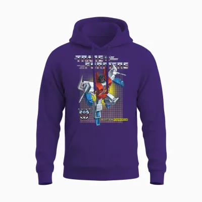 Transformers Decepticon Starscream T-Shirt, Herren, Unisex-Erwachsene, Kurzarm, Schwarz, S, Klassisch, Cartoon, Offiziell Lizenziert, Klassische Passform, Imported Unisex Hoodie - Purple