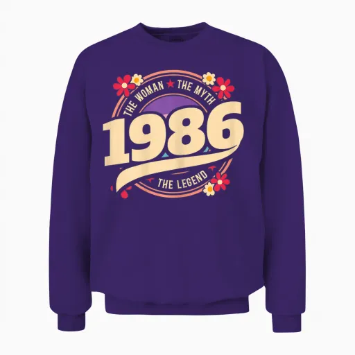 Vintage Year 1986 Legend 40 Years Birthday Woman Unisex Sweatshirt - Purple