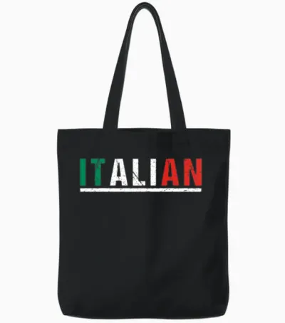 Italian Flag Colors Gift Idea for Italians Tote Bags - Black