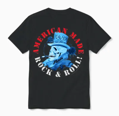 Offizielles Poison American Made Retro Rock & Roll Band Unisex T-Shirt - Black