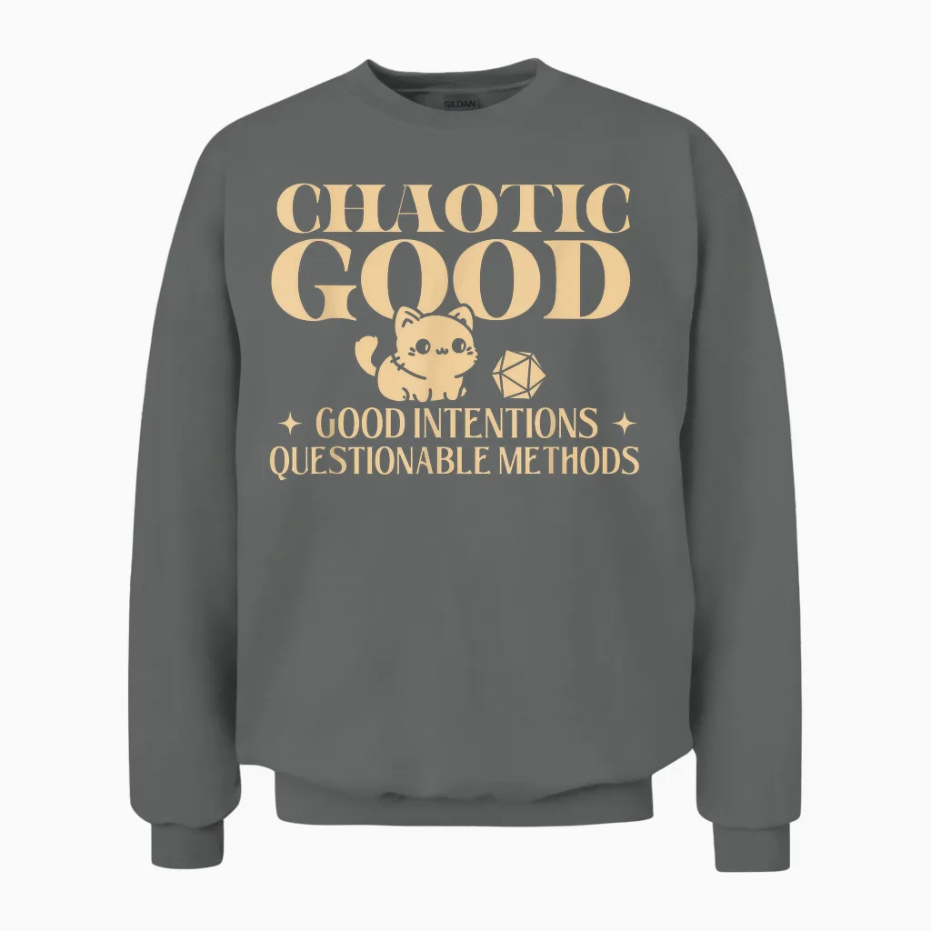 Chaotic Good - Rpg Tabletop Games D20 Tabletop Unisex Sweatshirt in Graphite Heather