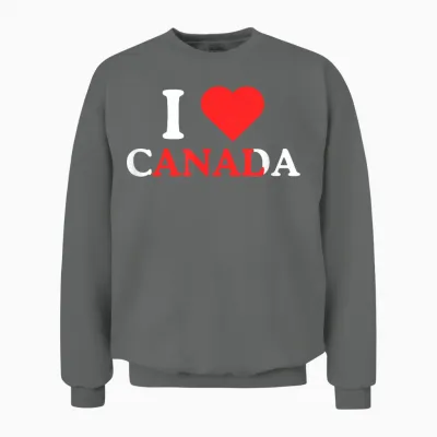 I Love Canada Anal Lustiger Erwachsenen-Humor Unhinged Raunchy Meme Unisex Sweatshirt - Graphite Heather