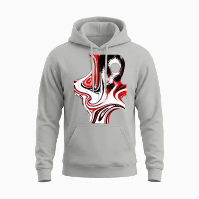 Octopus Woman Dark Red Black White Unisex Hoodie - Ash