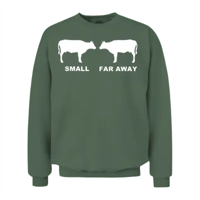 Small Cow Far Away Mens Funny Father Ted Dougal Ja Unisex Sweatshirt - Military Green