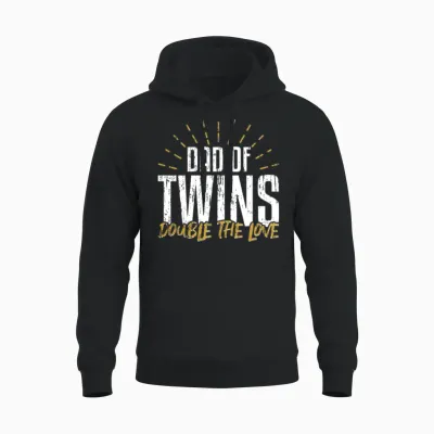 Twins Dad Unisex Hoodie - Black