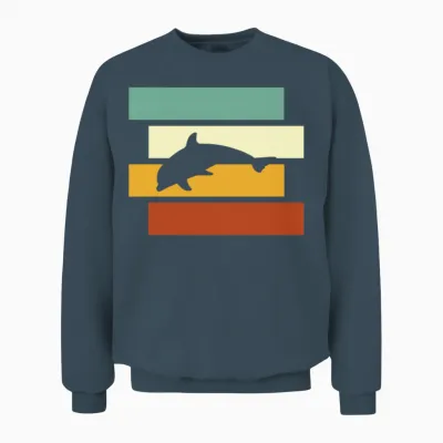 Dolphin Retro Unisex Sweatshirt - Dark Heather
