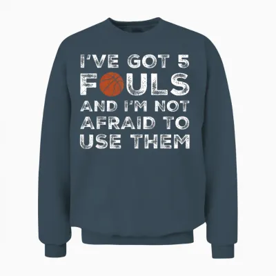 Funny Basketball Player - Hoops 5 Fouls Unisex Sweatshirt - Dark Heather