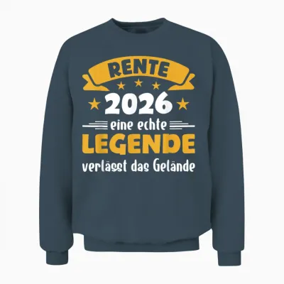 Rente 2026 T-Shirt with German Text "eine Echte Legende Verlässt Das Gelände" [ Unisex Sweatshirt - Dark Heather